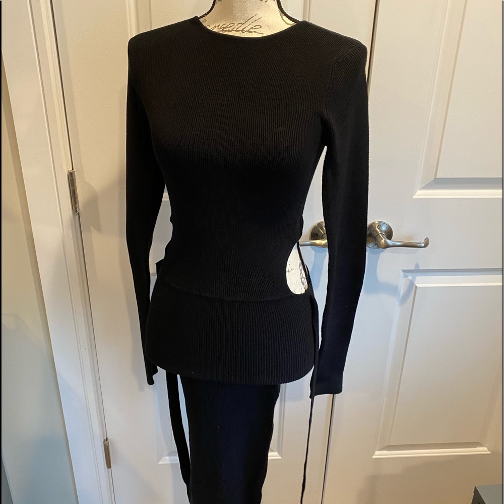 Zara long ribbed open back dress.